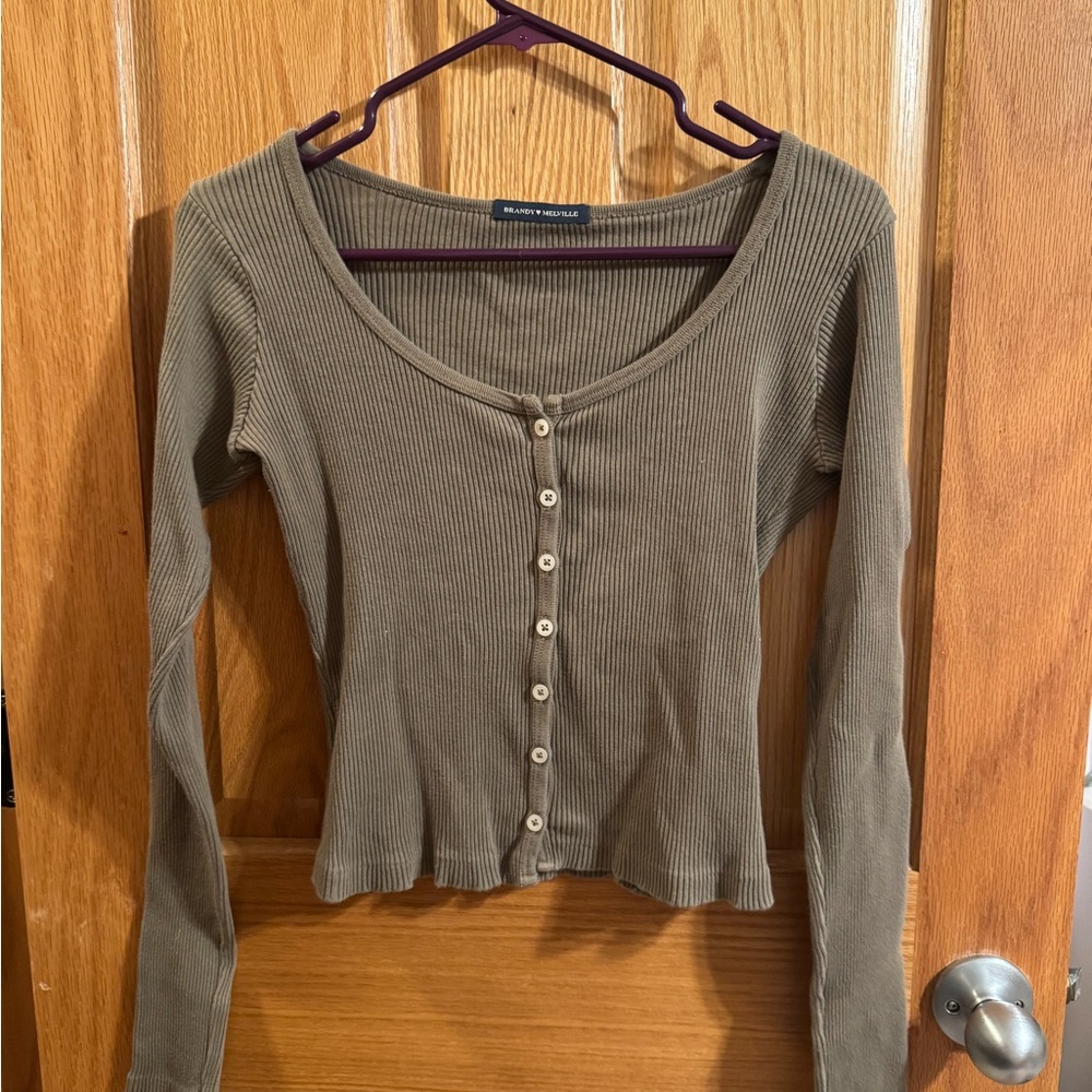 Brandy Melville brown ZELLY LONG SLEEVE TOP
